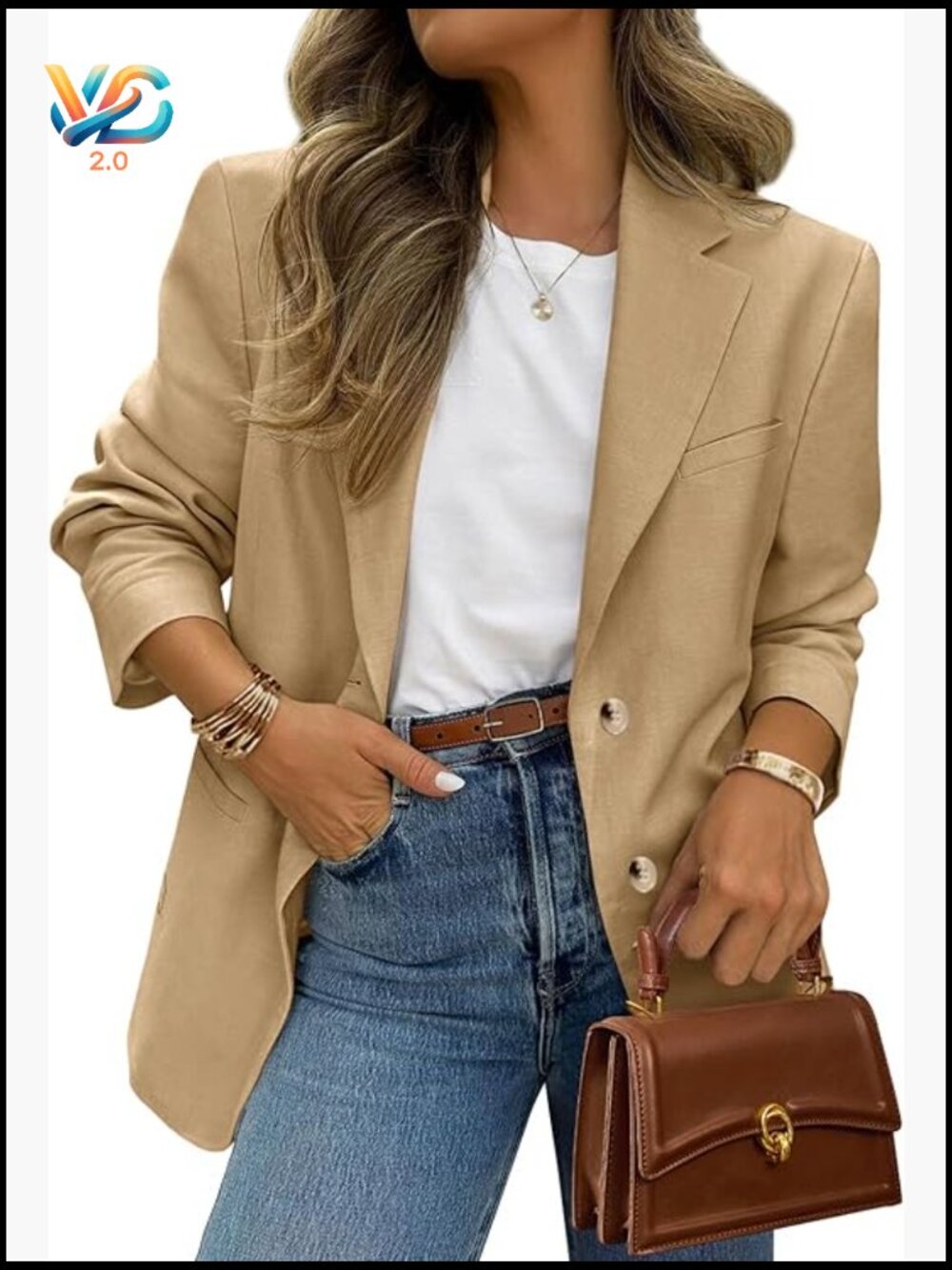 Business Casual Blazer With Pockets, Regular Fit, Long Sleeve